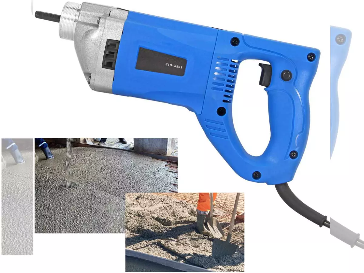 بتن ریزی با دستگاه ویبراتور دریلی